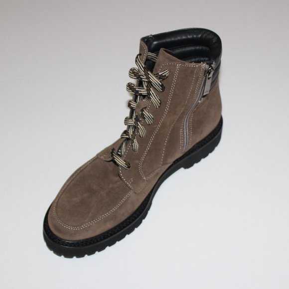 AQUATALIA MAYRA TAUPE/BLACK WATHERPROOF LEATHER BOOT US 9.5 - Picture 1 of 9